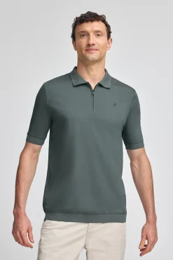 Polo Club Polos*Polo Esko avec fermeture éclair et monogramme brodé Gris Pierre