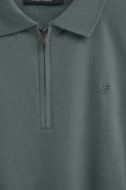 Polo Club Polos*Polo Esko avec fermeture éclair et monogramme brodé Gris Pierre
