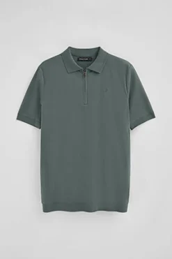 Polo Club Polos*Polo Esko avec fermeture éclair et monogramme brodé Gris Pierre
