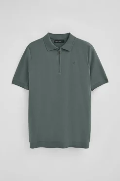 Polo Club Polos*Polo Esko avec fermeture éclair et monogramme brodé Gris Pierre