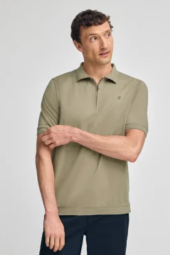 Polo Club Polos*Polo Esko vert clair avec fermeture éclair et monogramme brodé Vert sauge