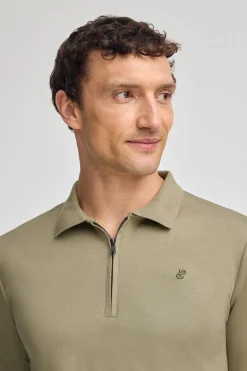 Polo Club Polos*Polo Esko vert clair avec fermeture éclair et monogramme brodé Vert sauge