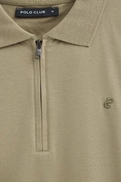 Polo Club Polos*Polo Esko vert clair avec fermeture éclair et monogramme brodé Vert sauge