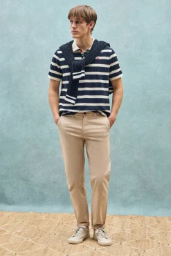 Polo Club Polos*Polo Genova rayé avec broderie monogramme Bleu Marine