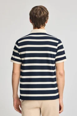 Polo Club Polos*Polo Genova rayé avec broderie monogramme Bleu Marine
