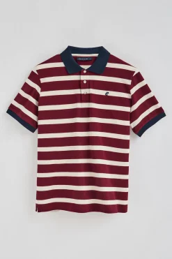 Polo Club Polos*Polo Genova marron rayé avec broderie monogramme Grenat