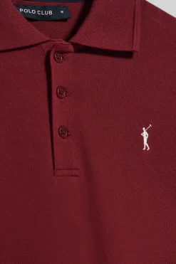 Polo Club Polos*Polo granate de manga corta y tres botones con logo bordado Rigby Go Grenat