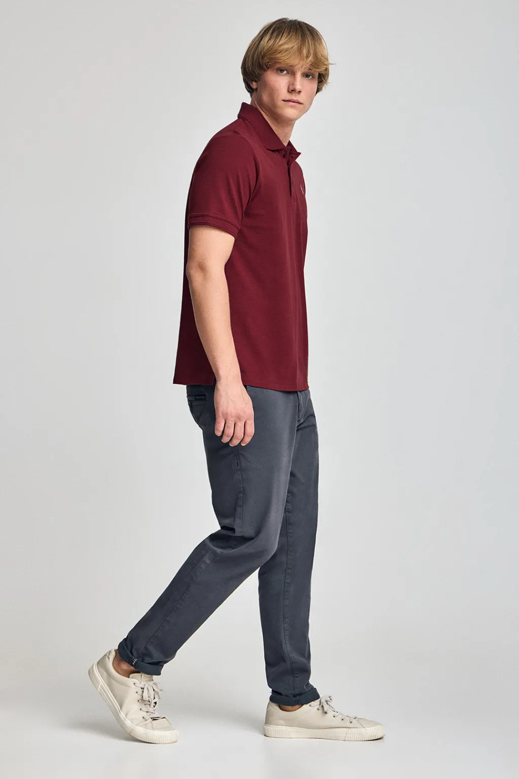 Polo Club Polos*Polo granate de manga corta y tres botones con logo bordado Rigby Go Grenat
