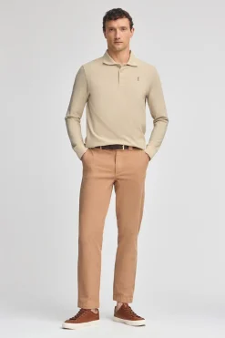Polo Club Polos*Polo à manches longues à trois boutons et broderie Rigby Go Ivoire