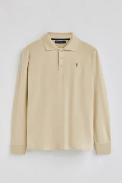 Polo Club Polos*Polo à manches longues à trois boutons et broderie Rigby Go Ivoire