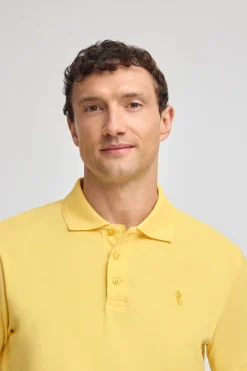Polo Club Polos*Polo jaune clair piqué à manches courtes avec broderie Rigby Best Jaune tendre