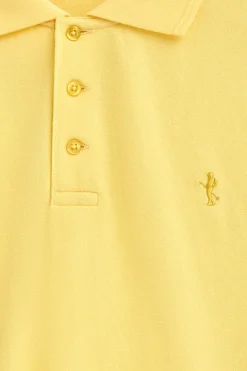 Polo Club Polos*Polo jaune clair piqué à manches courtes avec broderie Rigby Best Jaune tendre
