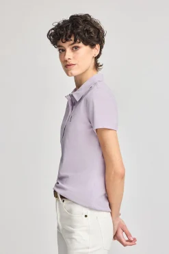 Polo Club Polos*Polo à manches courtes en coton avec broderie Rigby Best Lavande