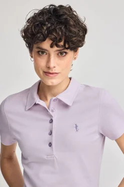 Polo Club Polos*Polo à manches courtes en coton avec broderie Rigby Best Lavande