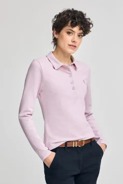 Polo Club Polos*Polo à manches longues en coton avec broderie Rigby Best Lavande