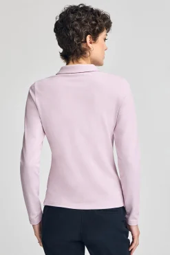 Polo Club Polos*Polo à manches longues en coton avec broderie Rigby Best Lavande