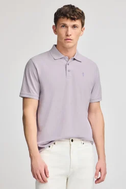Polo Club Polos*Polo en piqué à manches courtes avec broderie Rigby Best Lavande