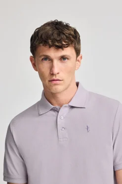 Polo Club Polos*Polo en piqué à manches courtes avec broderie Rigby Best Lavande