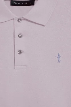 Polo Club Polos*Polo en piqué à manches courtes avec broderie Rigby Best Lavande