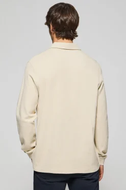 Polo Club Polos*Polo manches longues avec deux boutons et logo Rigby Go Beige