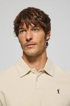 Polo Club Polos*Polo manches longues avec deux boutons et logo Rigby Go Beige