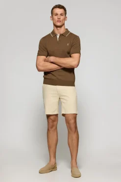 Polo Club Pulls|Polos*Polo moka en maille avec boutons et broderie Rigby Go Mocca