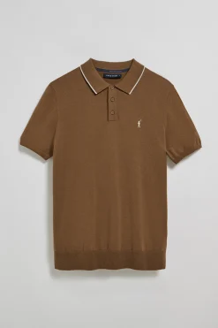 Polo Club Pulls|Polos*Polo moka en maille avec boutons et broderie Rigby Go Mocca