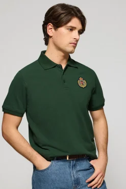 Polo Club Polos*Polo Nautic vert avec écusson nautique sur la poitrine Vert Bouteille