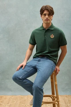 Polo Club Polos*Polo Nautic vert avec écusson nautique sur la poitrine Vert Bouteille