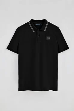 Polo Club Polos*Polo à manches courtes et deux boutons sur la poitrine Noir