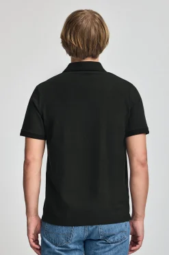 Polo Club Polos*Polo à manches courtes et trois boutons avec logo brodé Rigby Go Noir
