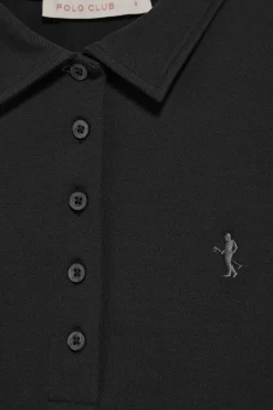 Polo Club Polos*Polo à manches longues en coton avec broderie Rigby Best Noir