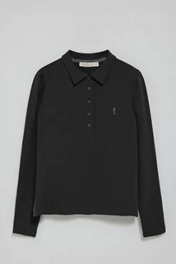 Polo Club Polos*Polo à manches longues en coton avec broderie Rigby Best Noir