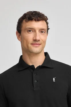 Polo Club Polos*Polo à manches longues à trois boutons et broderie Rigby Go Noir