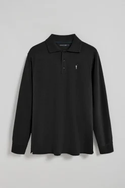 Polo Club Polos*Polo à manches longues à trois boutons et broderie Rigby Go Noir
