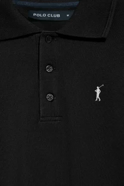 Polo Club Polos*Polo à manches longues à trois boutons et broderie Rigby Go Noir