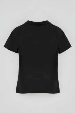 Polo Club Polos*Polo en coton et lin sans boutons avec broderie Rigby Go Noir