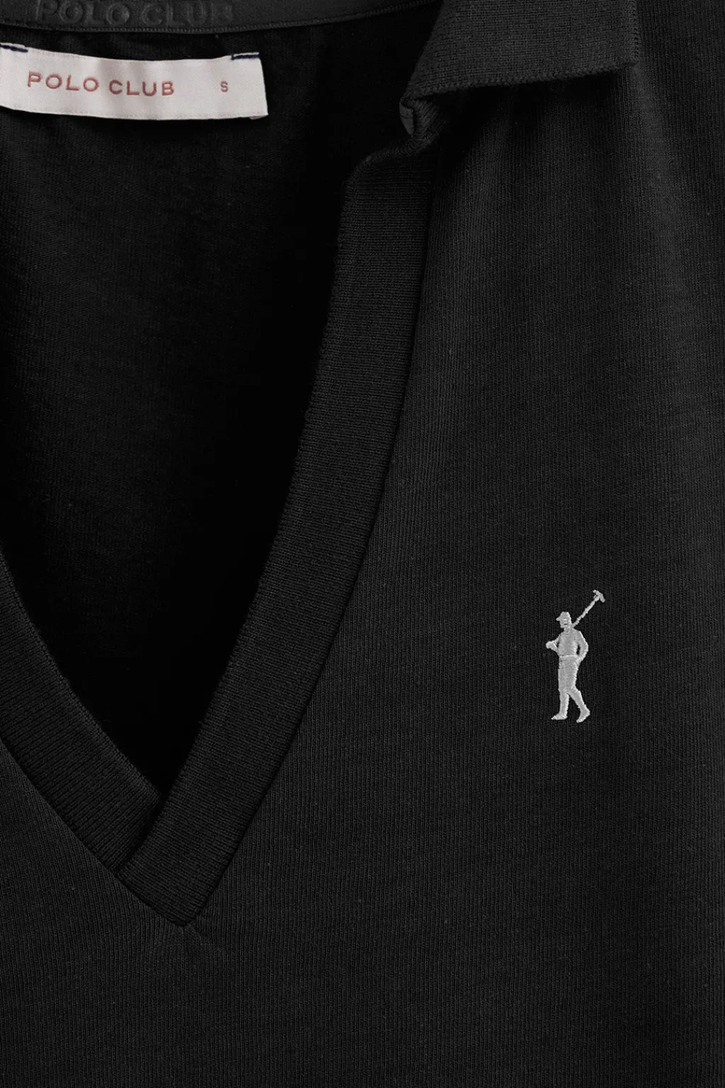 Polo Club Polos*Polo en coton et lin sans boutons avec broderie Rigby Go Noir
