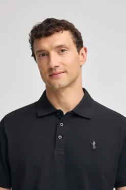 Polo Club Polos*Polo en piqué à manches courtes avec broderie Rigby Best Noir