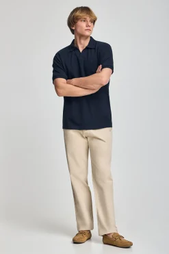 Polo Club Polos*Polo Pascal sans boutons avec monogramme brodé Bleu Marine
