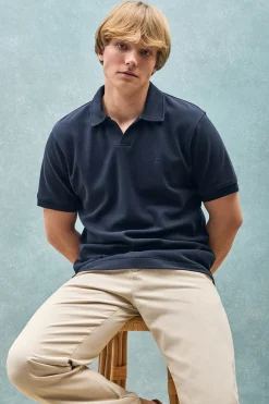 Polo Club Polos*Polo Pascal sans boutons avec monogramme brodé Bleu Marine