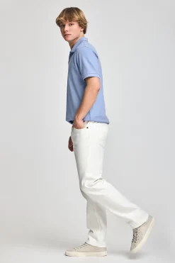 Polo Club Polos*Polo Pascal bleu sans boutons avec monogramme brodé Bleu Aqua