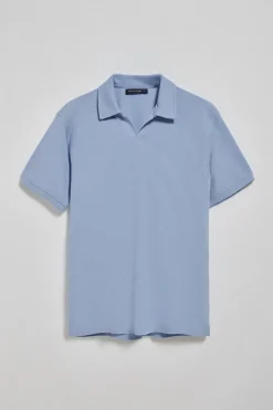 Polo Club Polos*Polo Pascal bleu sans boutons avec monogramme brodé Bleu Aqua