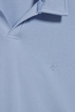 Polo Club Polos*Polo Pascal bleu sans boutons avec monogramme brodé Bleu Aqua