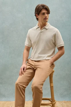 Polo Club Polos*Polo Pascal sans boutons avec monogramme brodé Gris clair