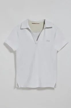 Polo Club Polos*Polo Pedraza sans boutons à logo caoutchouté Blanc