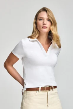 Polo Club Polos*Polo Pedraza sans boutons à logo caoutchouté Blanc