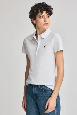 Polo Club Polos*Polo Pereira à cinq boutons, avec broderie Rigby Go Blanc