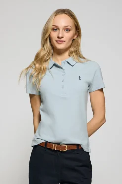 Polo Club Polos*Polo Pereira bleu clair à cinq boutons avec broderie Rigby Go Bleu ciel