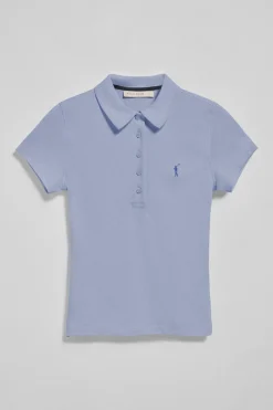 Polo Club Polos*Polo Pereira bleu lavande à cinq boutons avec broderie Rigby Go Bleu Aqua